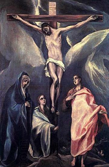 GRECO, El Christ on the Cross with the Two Maries and St John oil painting picture